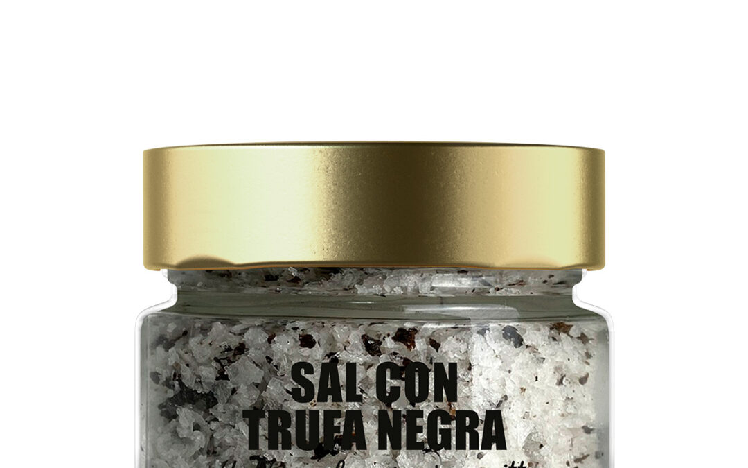 Salz mit schwarzer trüffel tuber melanosporum vitt