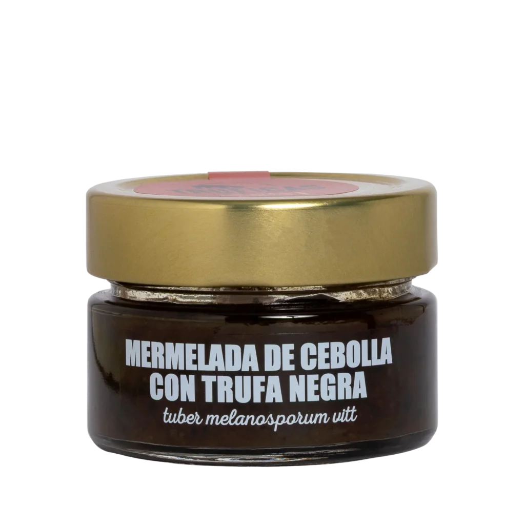 Tarro de mermelada de cebolla con trufa negra Tuber melanosporum de Truficas