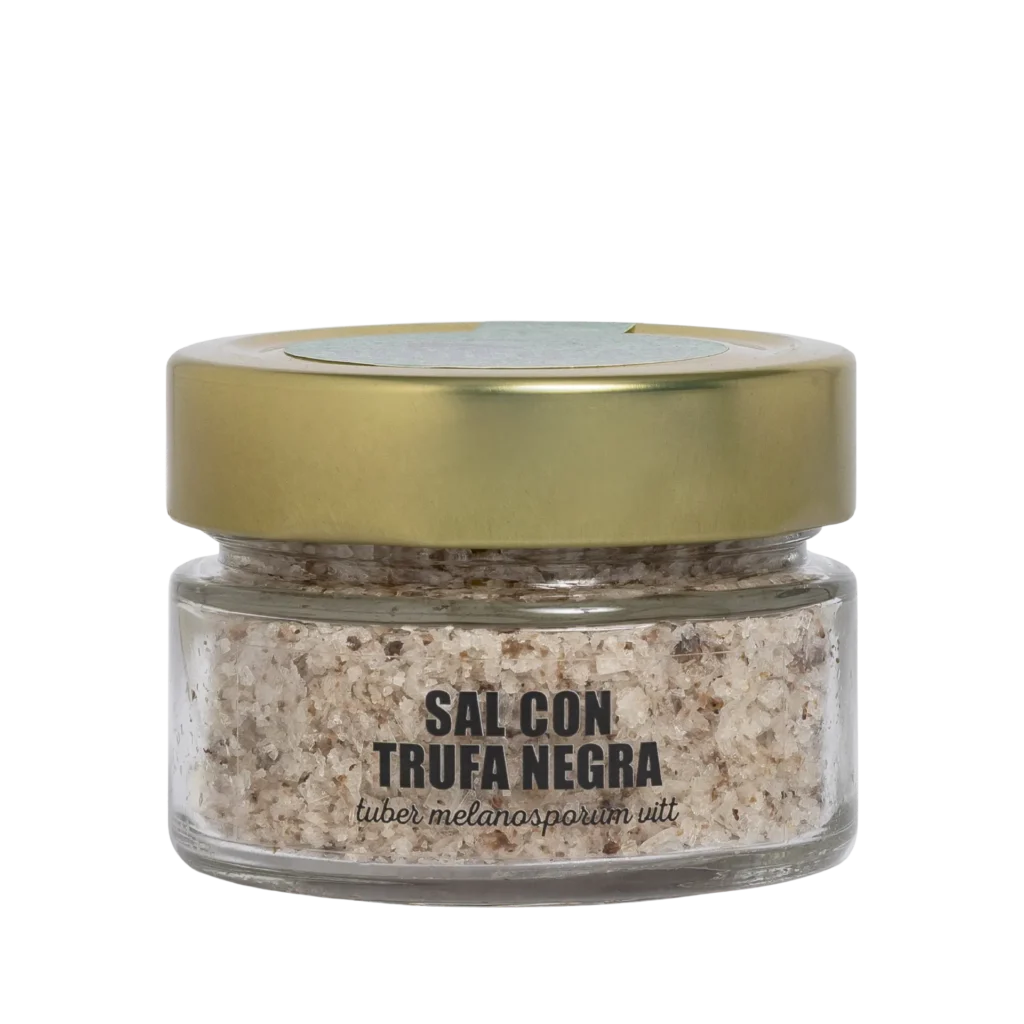 Tarro de sal con trufa negra Tuber melanosporum de Truficas