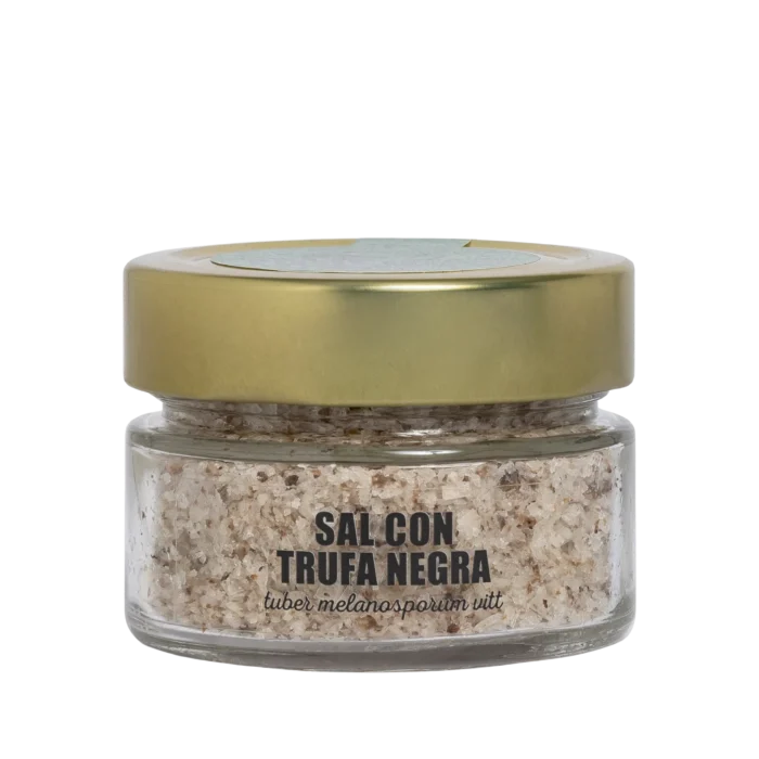 Tarro de sal con trufa negra Tuber melanosporum de Truficas