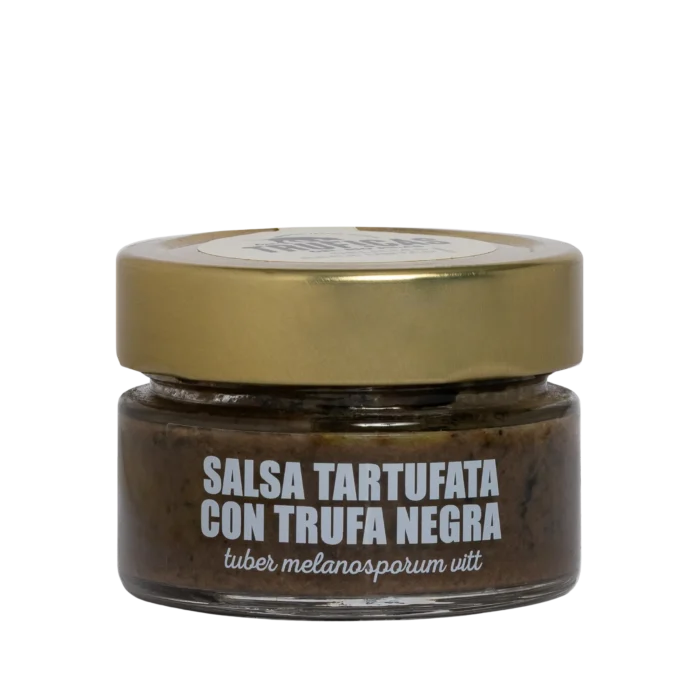 Tarro de salsa tartufata con trufa negra Tuber melanosporum de Truficas